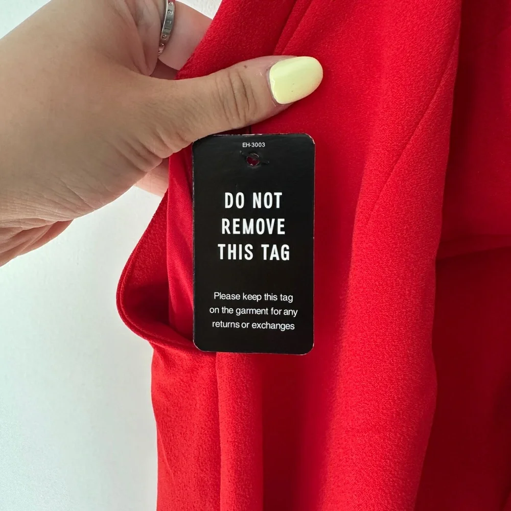 NWT Express Red Criss Cross Back Jumpsuit - Picture 9 of 10